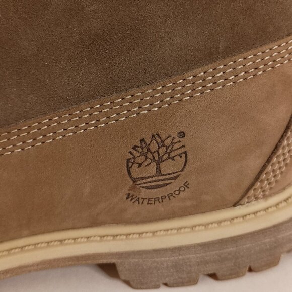 Timberland 2 Tone Tan Suede Sherpa Lined Boots Waterproof Women’s Size 8 - Picture 7 of 16